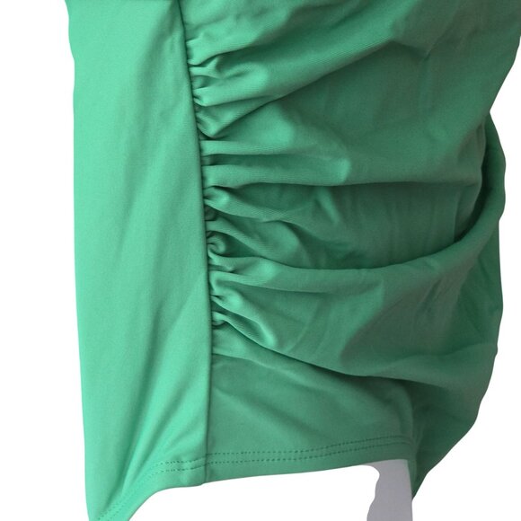 Cupshe Green Halter Neck Ruched One-Piece Slimming Swimsuit Medium Fully Lined - Picture 8 of 9